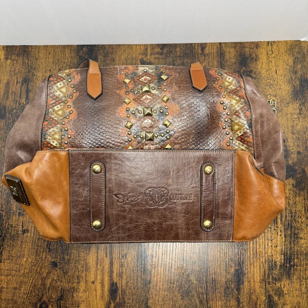 Vintage Sharif Couture Leather Purse Handbag Studded Western Skin - Picture 5 of 7